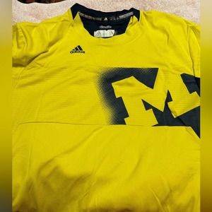Vintage Men's Adidas University of Michigan Wolverines Climalite Football Shirt